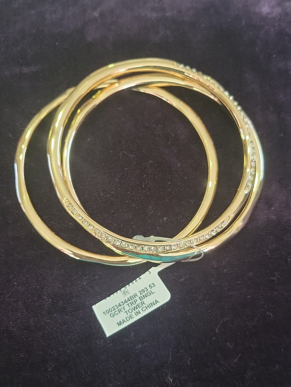Gold-Tone Crystal Accent Bangle Bracelet Set - Women Jewelry